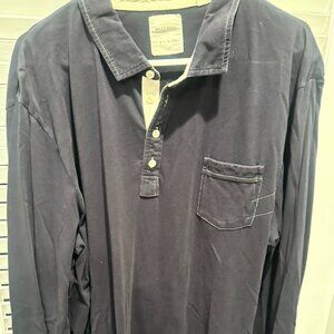 Billy Reid Men's Navy LS Polo. XXL